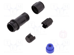 Connector: circular; plug; male; PIN: 4; w/o contacts; for cable