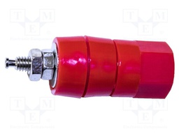 Laboratory clamp; red; Contacts: brass; Mounting: screw,on panel