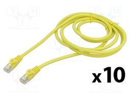 Patch cord; U/UTP; 6; stranded; CCA; PVC; yellow; 2m; 26AWG; Cores: 8