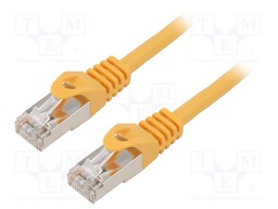 Patch cord; F/UTP; 6; stranded; CCA; PVC; yellow; 3m; 26AWG; Cores: 8