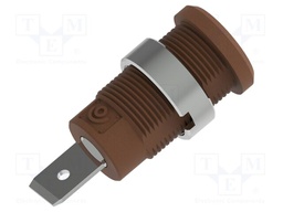 Connector: 4mm banana; socket; 36A; brown; nickel plated; 34mm