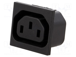 Connector: AC supply; socket; female; 10A; 250VAC; IEC 60320; THT