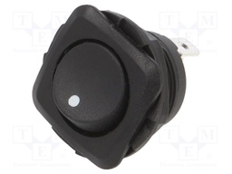 ROCKER; SPST; Pos: 2; OFF-ON; 10A/28VDC; black; none; Rcont max: 50mΩ
