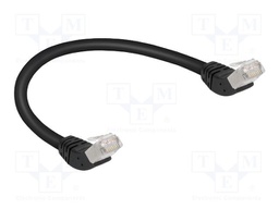 Patch cord; S/FTP; Cat: 6a; RJ45 up angled plug,both sides; 0.25m