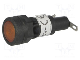 Indicator: with neon lamp; orange; 230VAC; Cutout: Ø12.5mm