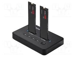 Docking station; USB 3.2 Gen 1; PnP; black; Support: M.2 NVMe SSD