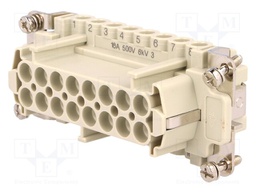 Connector: HDC; female; CNE; PIN: 16; 16+PE; size 77.27; 16A; 500V