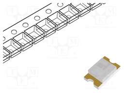 LED; SMD; 0805; red; 7.2mcd; 2x1.25x0.8mm; 170°; 1.6÷2.6V; 20mA; 65mW