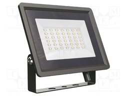 Lamp: LED flood light; 30W; 230VAC; white cold; 110°; 6500K; 25000h