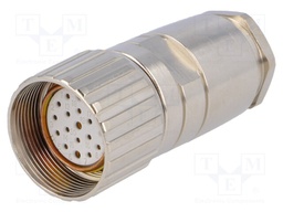 Connector: M23; plug; PIN: 19(3+16); female; soldering; for cable