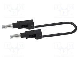 Test lead; 20A; banana plug 4mm,both sides; Len: 0.25m; black