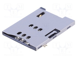 Connector: for cards; SIM; push-push; SMT; gold-plated; PIN: 6