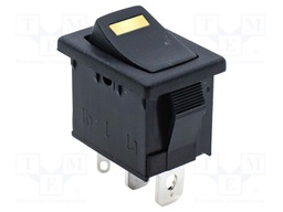 ROCKER; SPST; ON-OFF; 15A/125VAC; black; LED; R1966; 19.4x13mm