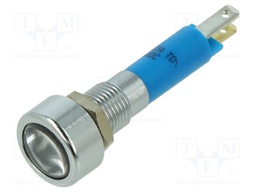 Indicator: LED; flat; blue; 24VDC; Ø8mm; metal,plastic