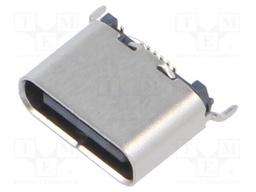 Connector: USB C; socket; SMT; PIN: 16; vertical; top board mount