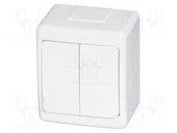 Touch switch; 250VAC; IP44; wall mount; white; No.of butt: 1