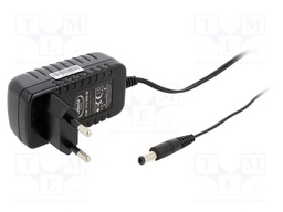 Power supply: switched-mode; volatage source; 12VDC; 1A; 12W; 83%