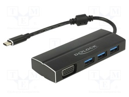 Hub USB; USB 3.1 Gen 1; interference ferrite filter,PnP; black