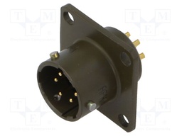 Connector: circular; socket; male; PT/451; 7.5A; 600V; PIN: 6; olive