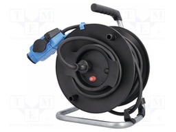 Extension lead; 3G2.5mm2; Sockets: 3; PVC; black; 25m; 16A