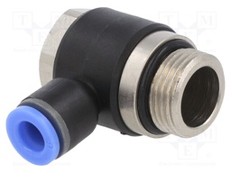 Push-in fitting; angled; -0.95÷15bar; nickel plated brass,PBT