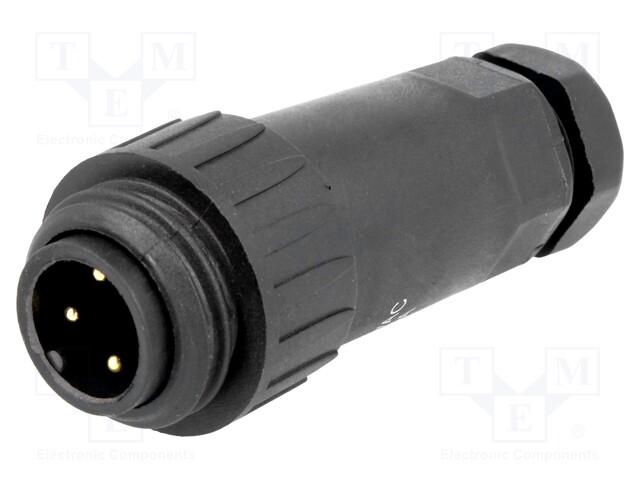 Plug; male; WA22; PIN: 4; 3+PE; IP67; 9÷10.5mm; 16A; screw terminal