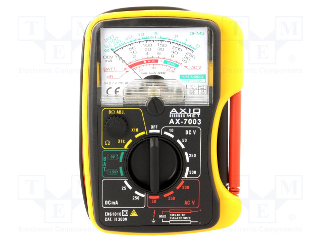 Analogue multimeter;V DC:10/50/250/500V;V AC:50/250/500V