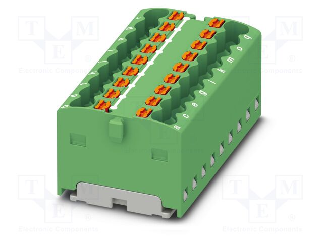 Splice terminal: rail; 17.5A; 450V; push-in; PA; L: 17.7mm; W: 37.4mm