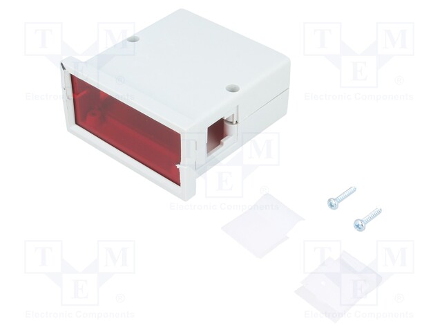 Enclosure: panel; X: 72mm; Y: 72mm; Z: 36mm; ABS; grey; screwed