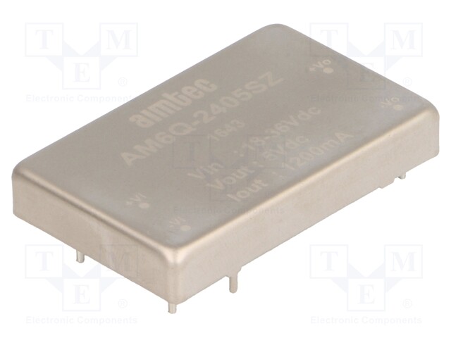 Converter: DC/DC; 6W; Uin: 18÷36V; 5VDC; Iout: 1.2A; 1,7"x1,1"; 25g