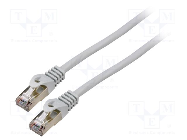 Patch cord; F/UTP; 5e; stranded; CCA; PVC; grey; 1m; 26AWG; Cores: 8