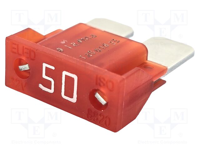 Fuse: fuse; 50A; 32VDC; automotive; 16.2mm; 16.2x6.5x18.5mm