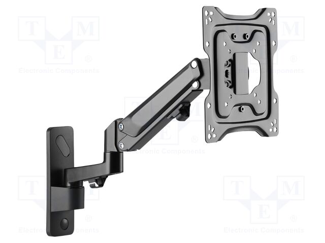 Holder; for wall mounting; 23kg; 17÷43"; black; Arm len: 460mm