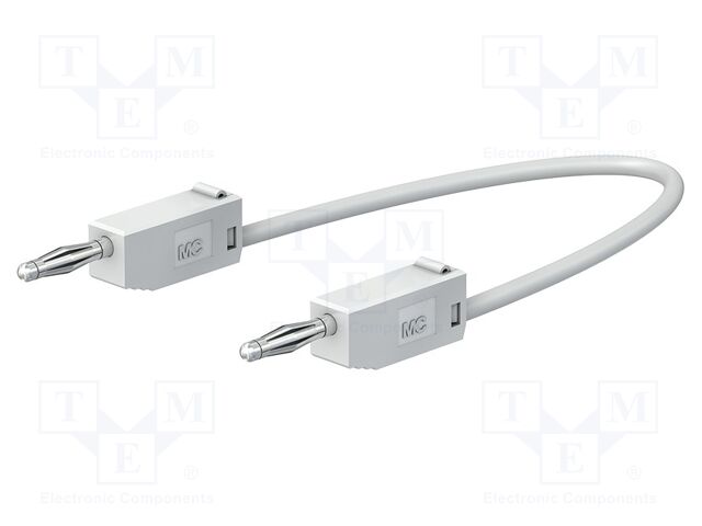 Test lead; 60VDC; 30VAC; 10A; banana plug 2mm,both sides; white