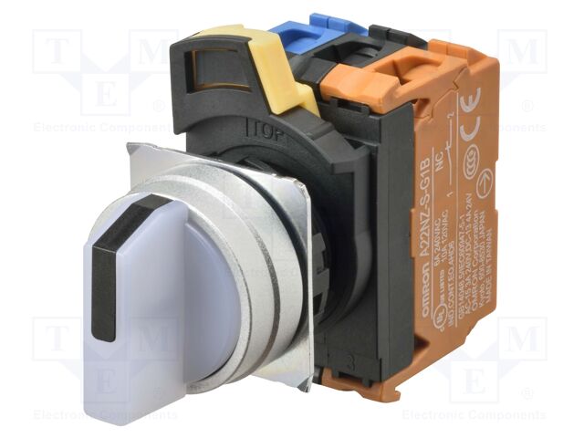 Switch: rotary; 22mm; LED; Pos: 2