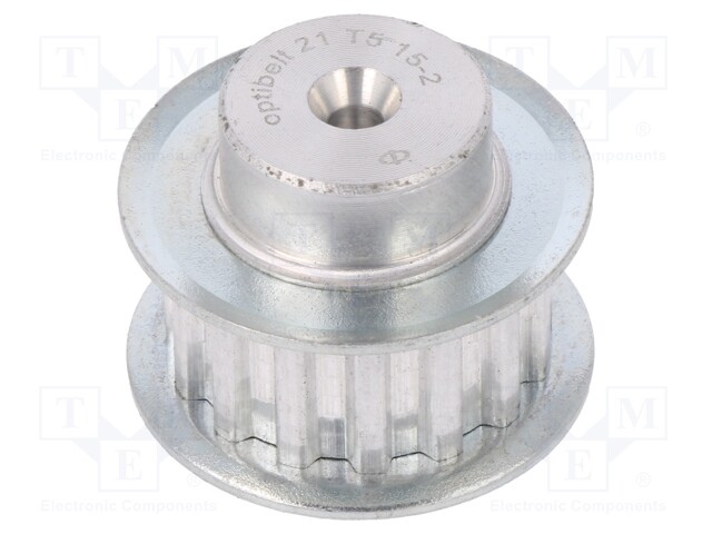 Belt pulley; T5; W: 10mm; whell width: 21mm; Ø: 23.05mm; aluminium
