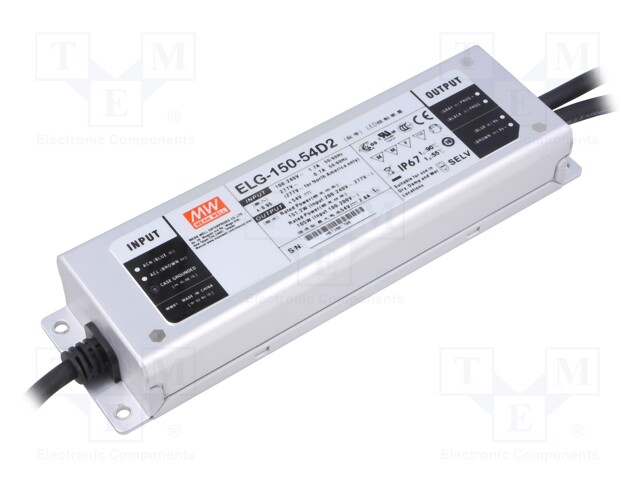 Power supply: switched-mode; LED; 151.2W; 54VDC; 2.8A; 100÷305VAC
