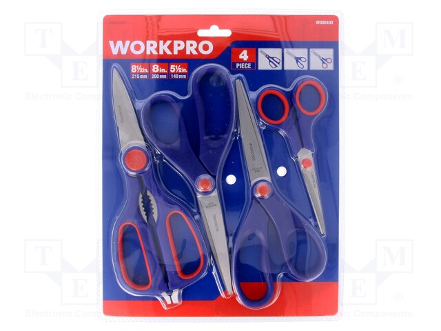 Scissors; Material: stainless steel; Pcs: 4