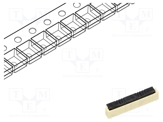 Connector: FFC/FPC; 30V; PIN: 40; vertical; SMT; tinned; 0.5A; LCP