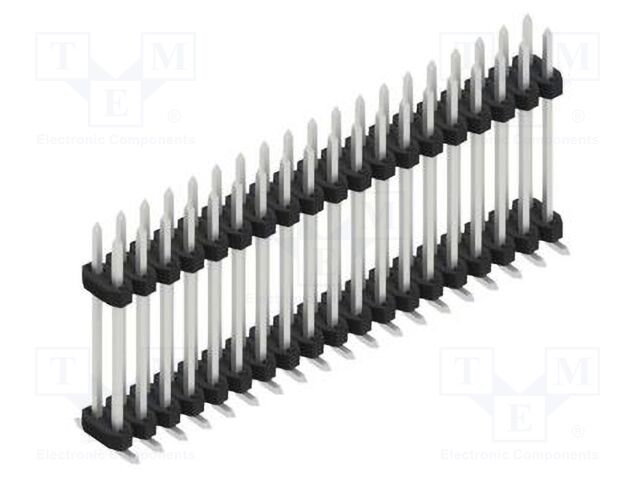 Connector: pin strips; pin header; male; PIN: 38; 2mm; SMT; 2x19