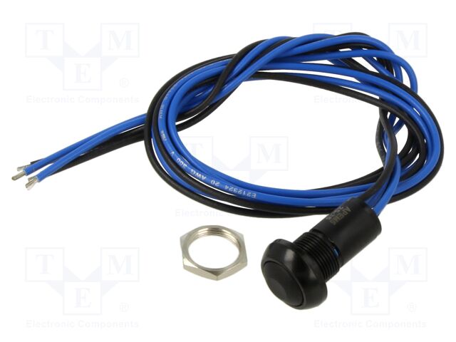 Switch: push-button; Pos: 2; SPDT; 0.5A/48VAC; 0.2A/48VDC; ON-(ON)