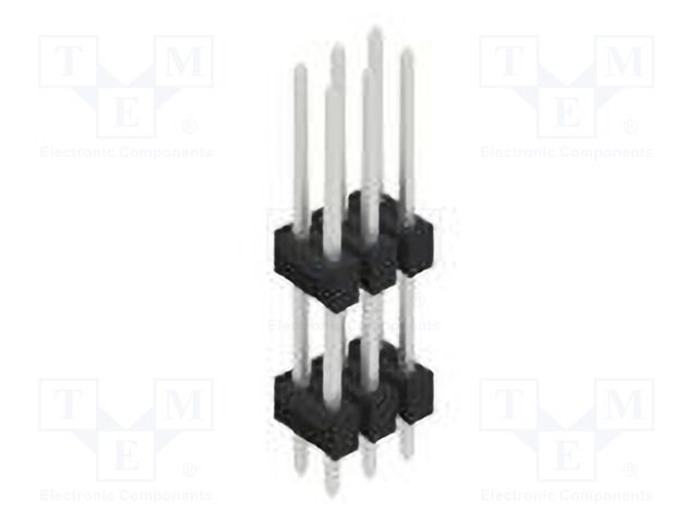 Connector: pin strips; pin header; male; PIN: 6; 2.54mm; THT; 2x3