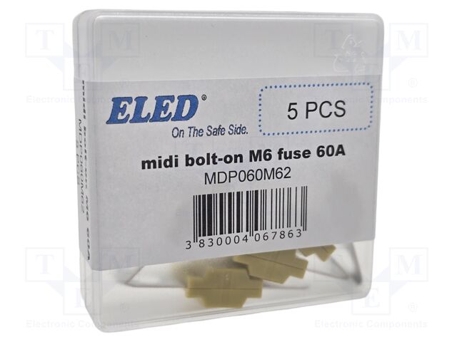 Fuse: fuse; 60A; 58VDC; automotive; 41mm; M6 screw; 41x12x8.24mm