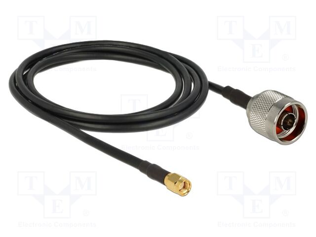 Cable; 2m; N male,RP-SMA male; black; Øcable: 4.8mm; 50Ω