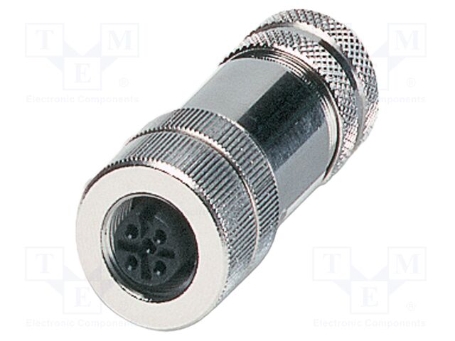 Connector: M12; plug; PIN: 5; 48V; straight; IP67; screw terminal