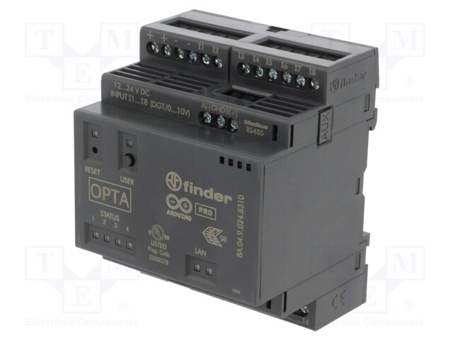 Programmable relay; 10A; IN: 8; OUT: 4; OUT 1: relay; OPTA; 12Ć·24VDC