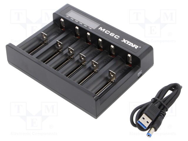Charger: microprocessor-based; Li-Ion; 3.6/3.7V; 1A; 5VDC