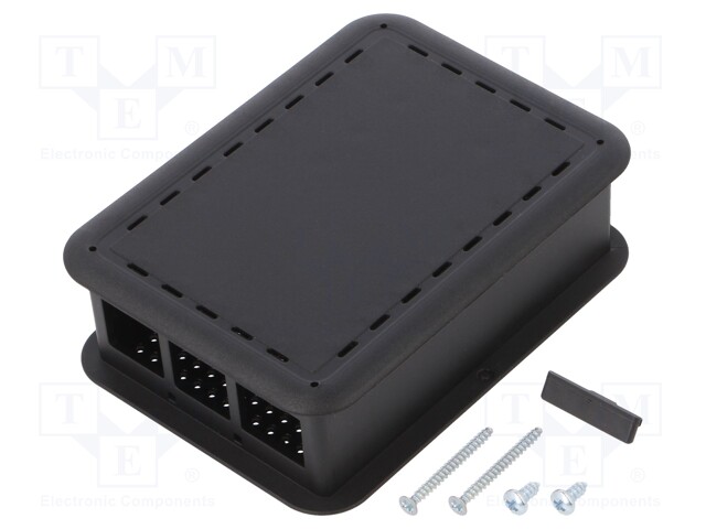 Enclosure: for computer; Raspberry Pi 4 B; black; X: 73mm; Y: 100mm
