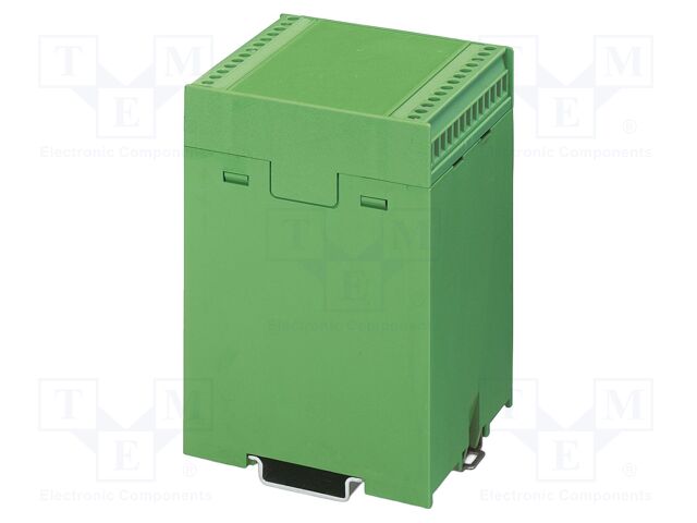 Enclosure base; green; UL94HB; EG 67,5; for DIN rail mounting