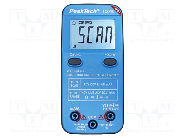 Digital multimeter; LCD; 3,75 digit (3999); I DC: 4000mA,10A